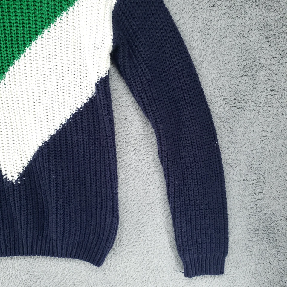 Suéter feminino Forever 21 malha cabo S verde azul branco manga longa - Imagem 4 de 4