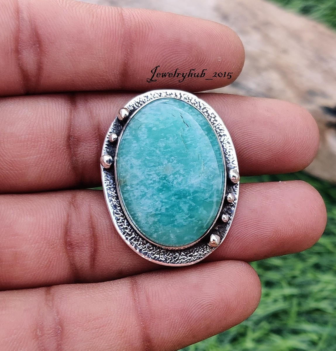 Amazonite Gemstone 925 Sterling Silver Handmade Designer Amazonite Gemstone 925 Sterling Silver Handmade Designer