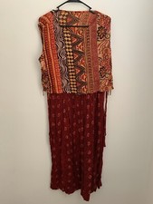 Jane Ashley Summer Long Dress Size M 100% Rayon India Sleeveless Vintage boho