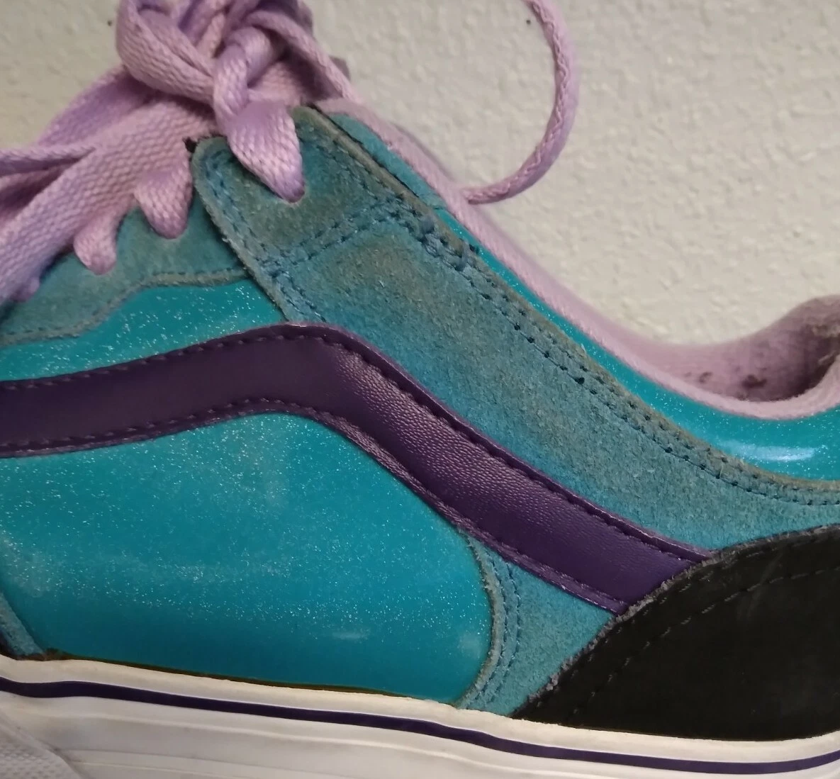 Women s Sz 9 Vans Off the Wall Hassan Ripsaw Teal and Purple Low