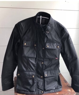 Belstaff Black Waxed Cotton 2012 Roadmaster Jacket Size 36 EU