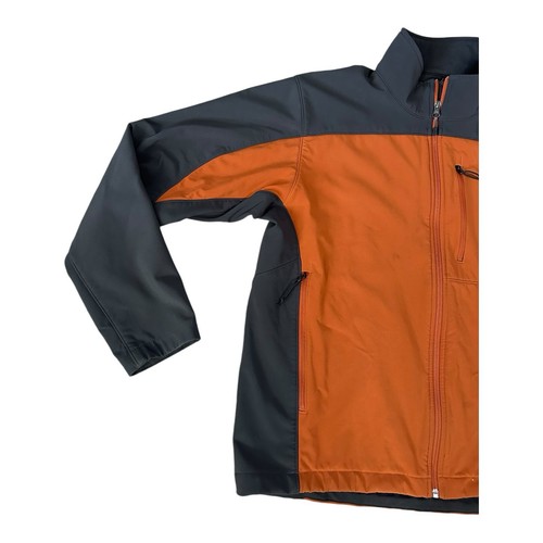 The North Face Fall Jacket Mens Size L Orange Gray Zip Up Pockets Mock Neck FLAW - Picture 3 of 16