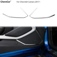 Inner Door Speaker Strip Cover Trim Bezel For Chevrolet Camaro 2017+ Chrome