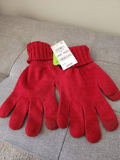 Red Sparkle Knit Gloves