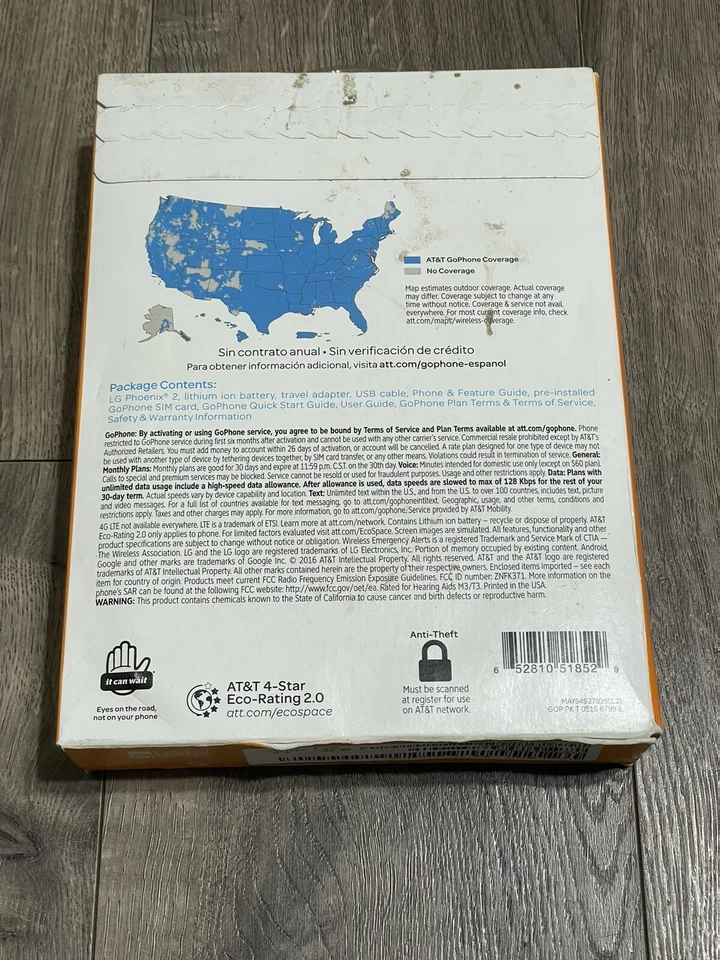 New Sealed AT&T GoPhone 16GB 5" LG Phoenix 2 Prepaid 4G LTE Smartphone - Image 4 of 4