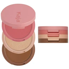 Kaja Face Bento Cream Bronzer, Powder Blush & Highlighter Sculpting Trio