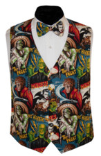 Halloween Scary Monsters Tuxedo Vest and Bowtie