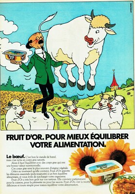 Werbung Advertising 120 1985 Margarine Fruit d'or Pr Sonnenblume das Rind