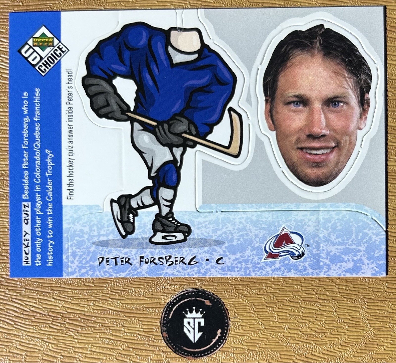 Peter Forsberg 1998-99 Upper Deck UD Choice Bobble Head Insert #BH14 Avalanche