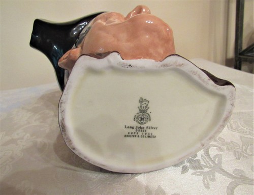 Royal Doulton Toby Jug Pitcher Long John Silver Pirate * 7.5" W * 1951 * D6335 - Bild 8 von 10