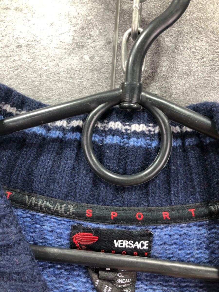 Vintage Versace Sport Mens Zip Up Knitted Alias sweater size L | eBay