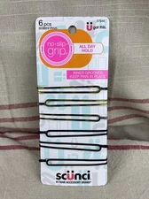 Scunci U Got This No-Slip Grip Oval Bobby Pins Assorted Colors 6 Pieces