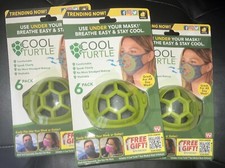 COOL TURTLE UNDER FACE MASK BRACKET Breath Easy Stay Cool New 3 Pack 18 Total