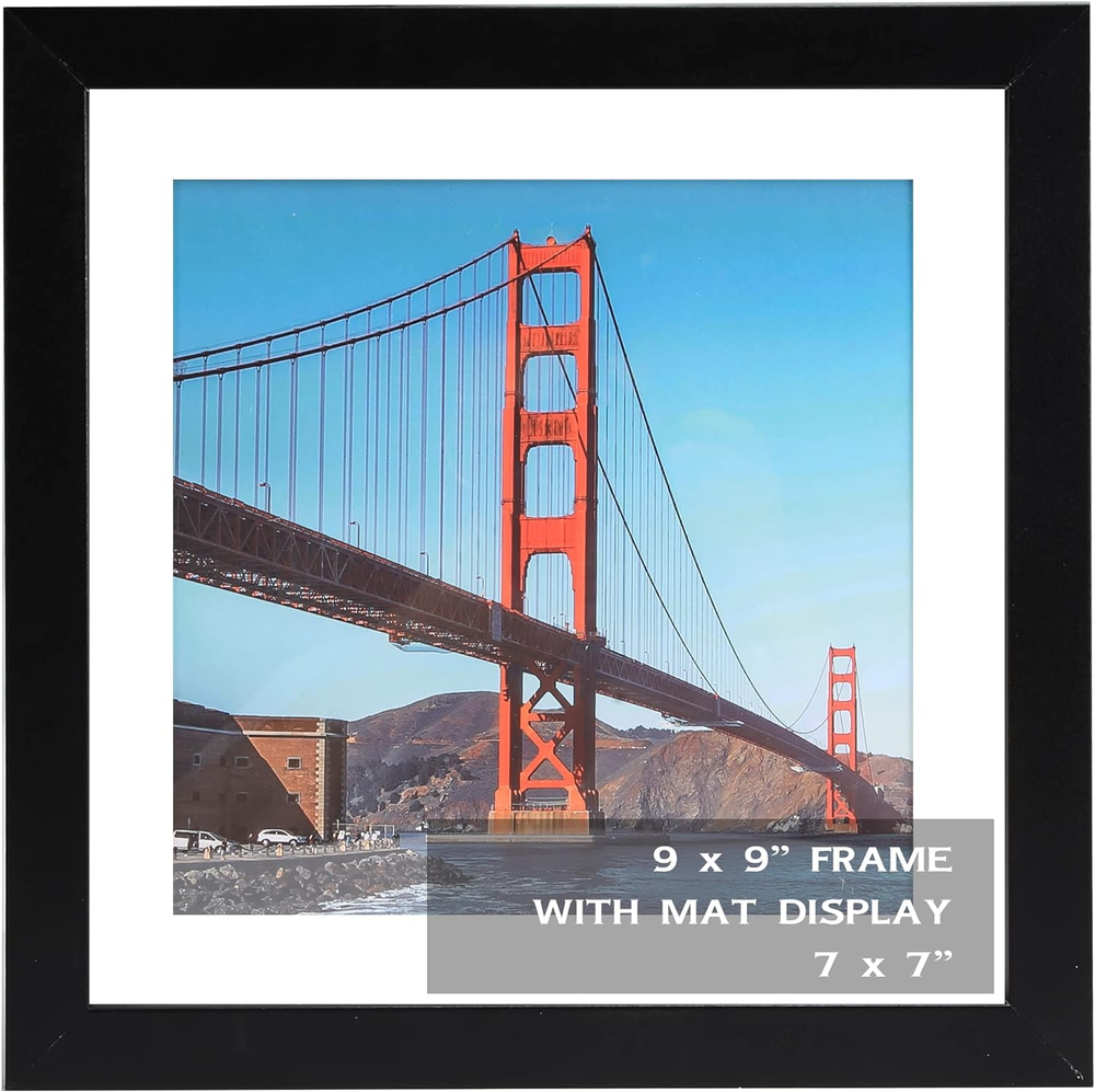 9X9 Inch Picture Frame Black for Wall Hanging or Tabletop Poster, Frame Display
