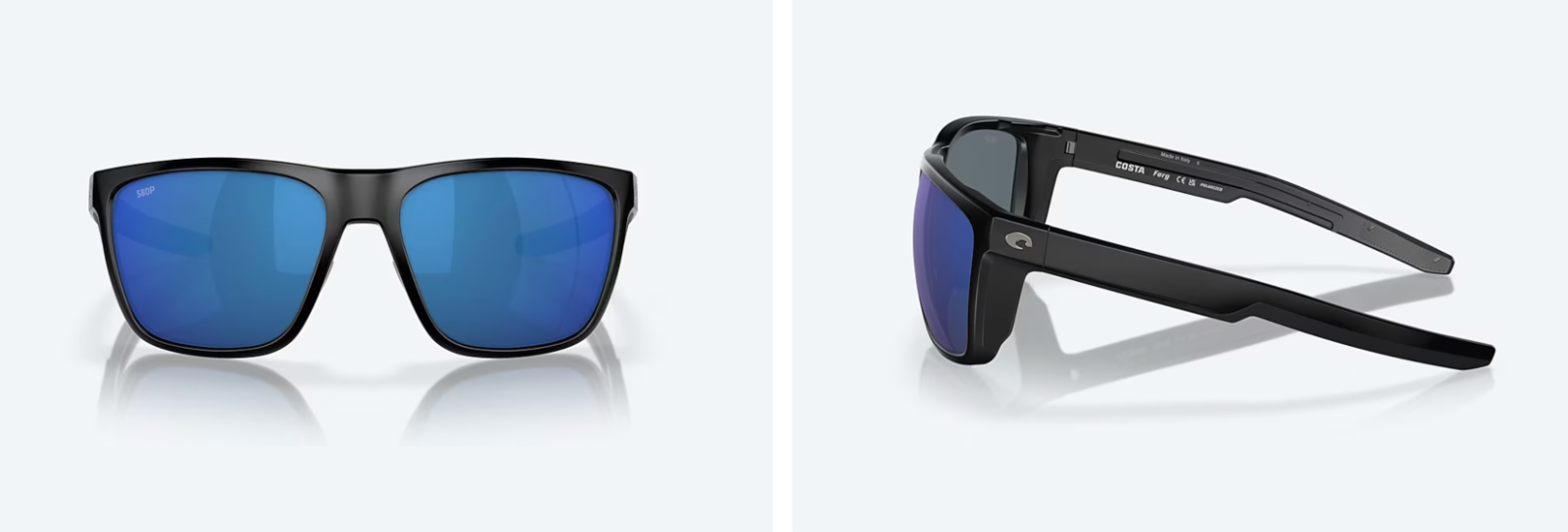 Espejo Costa Del Mar Ferg negro mate azul 580G