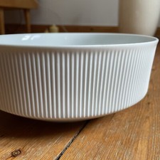 Arzberg 2075 Secunda wei&szlig; gro&szlig;e SCH&Uuml;SSEL &Oslash; 21,5cm H8,5cm Rillen L&ouml;ffelhardt