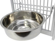 3440 Stainless Steel 96oz Hook Cup Bowl Cage Cup Dish Bird Dog Food Water