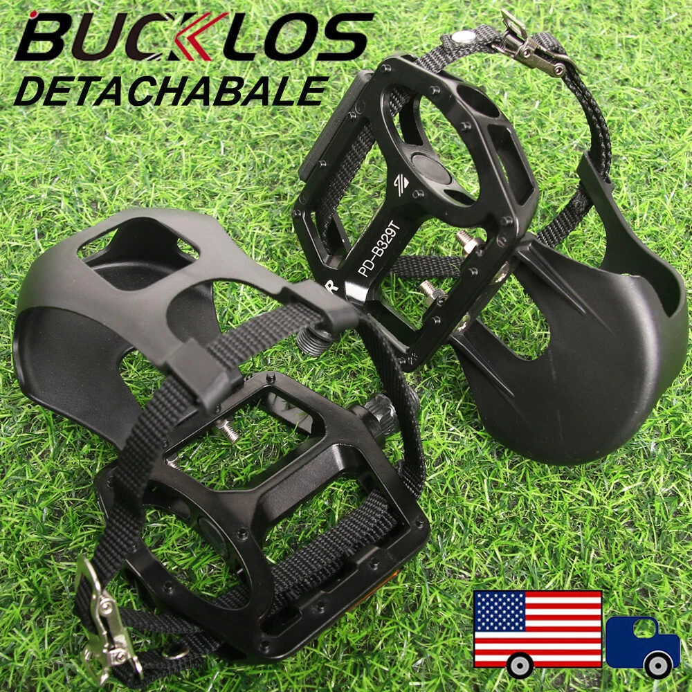 BUCKLOS Bicycle Road Bike Toe Cage Toe Clip Pedals Strap 9 16