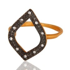 925 Sterling Silver 18K Gold Plated White CZ Gemstone Ring Personalized Jewelry