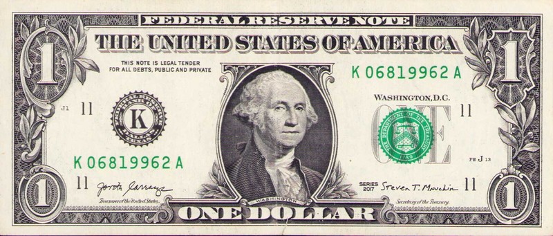 US Bank Note $1 Dollar Bill Fancy Birthday Anniversary Serial Number K 06819962A