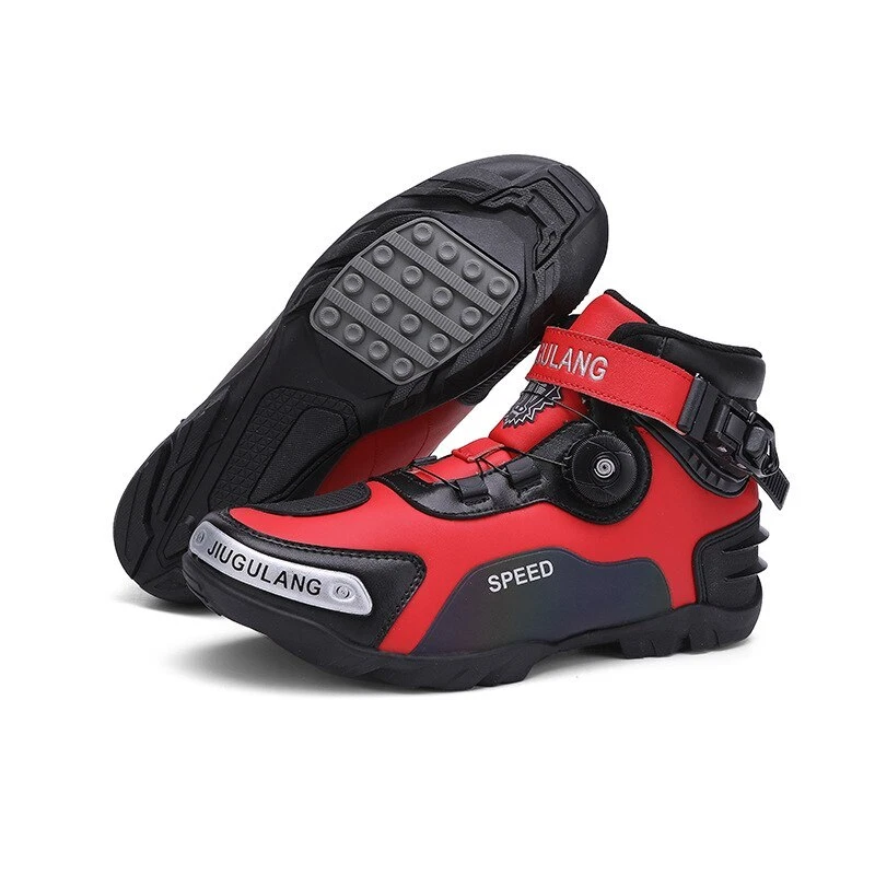 Zapatos de montar de motocicleta con bloqueo automático para hombres Botas de conducción Tenis de fondo Foto 3 de 4