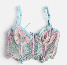 For Love Lemons Swaying Rose Bustier Pastel Corset Rave Top Sz Small