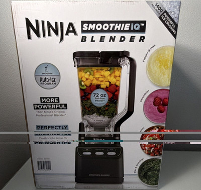 Ninja SmoothieIQ Blender 72 oz 1400W Auto-iQ Ice Crusher Black CO750B