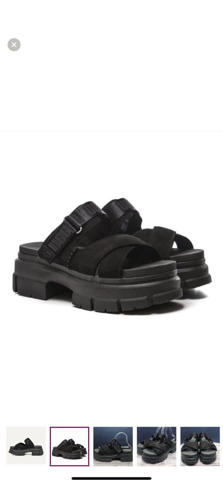UGG Black Chunky Platform Slides - image 2