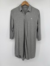 Lauren Ralph Lauren Gray Sleepshirt Sz M Nightgown 3/4 Sleeve Polka Dot
