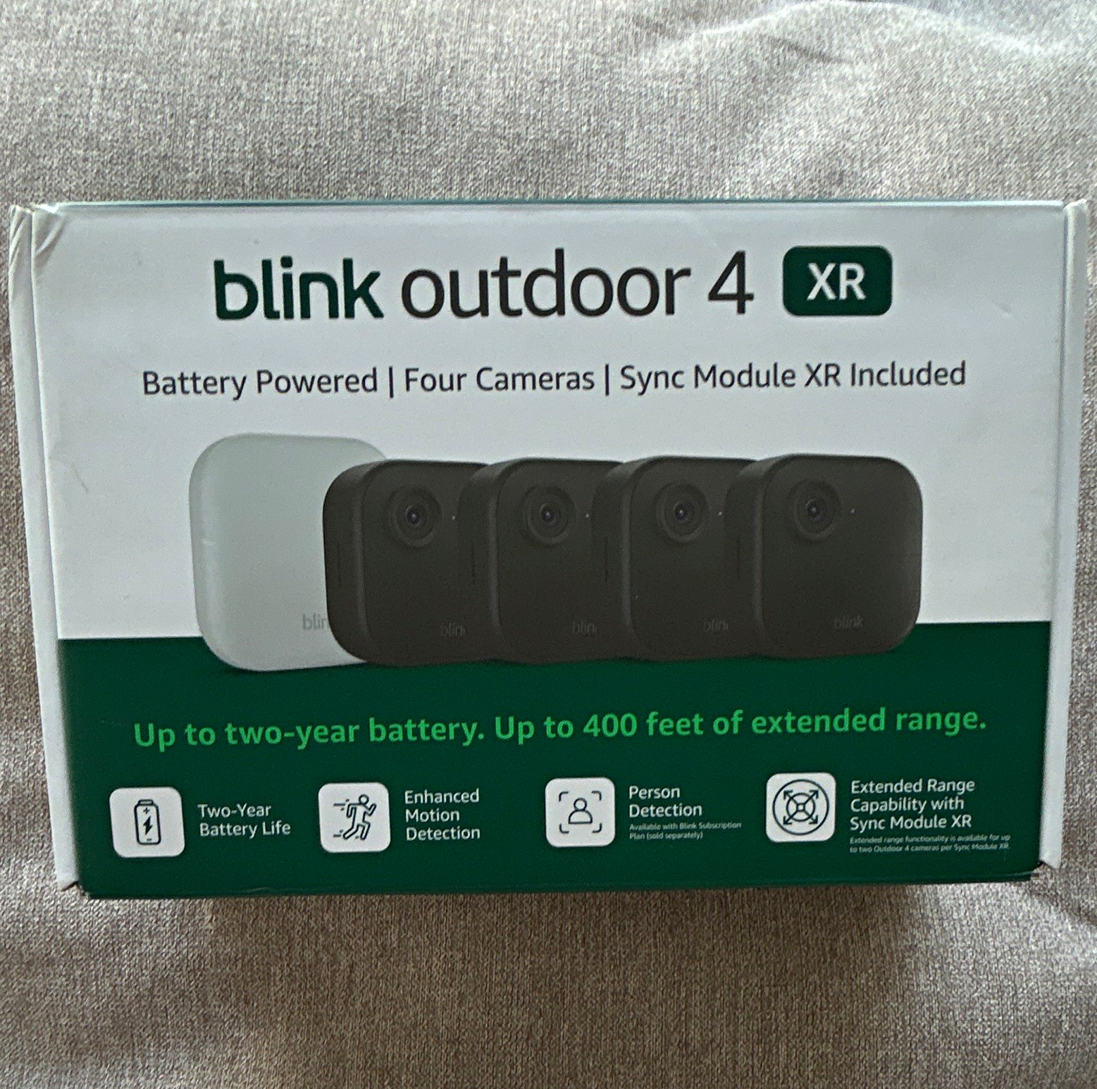 Blink Outdoor 4 XR 4-Camera Wireless Wi-Fi Battery System w/ Sync Module XR