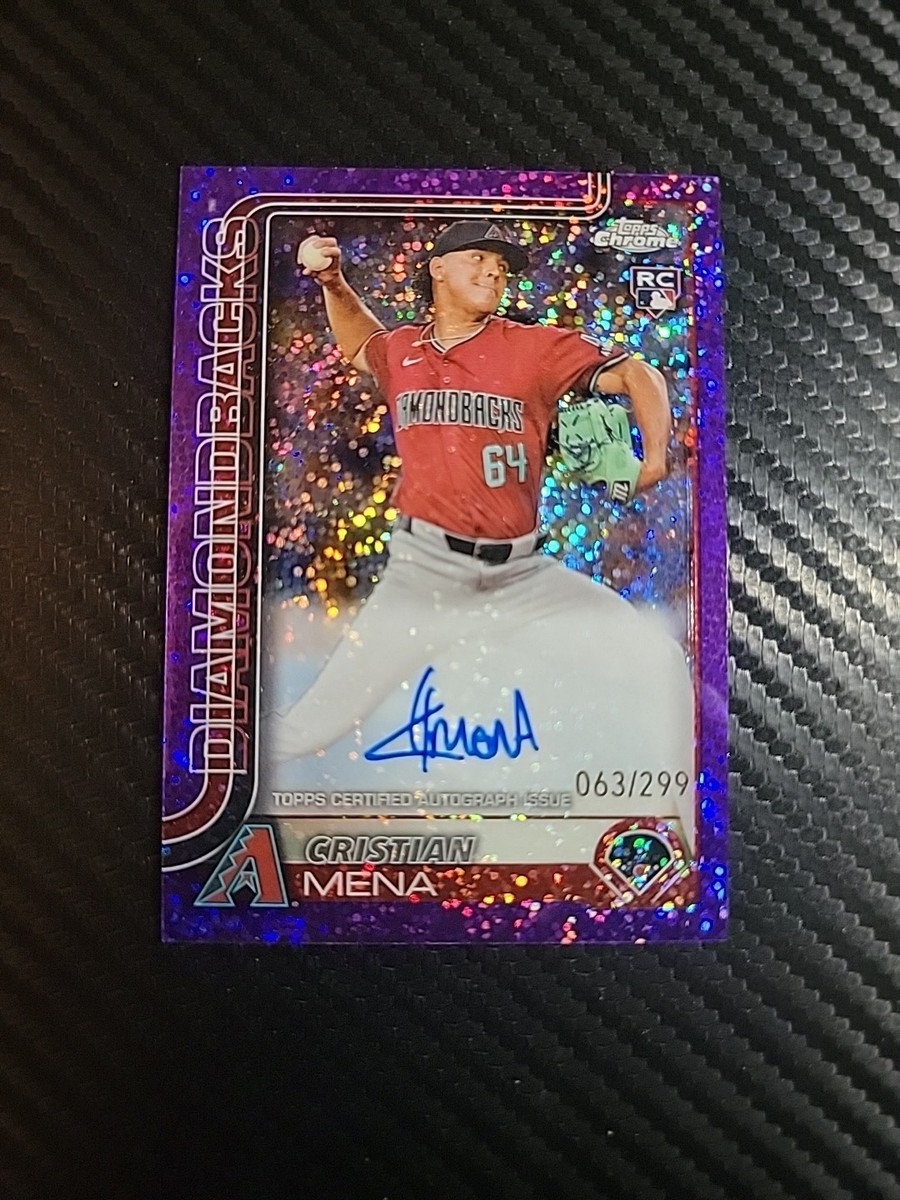 2025 Topps Chrome Purple Speckle Auto #RA-CME Cristian Mena RC 63