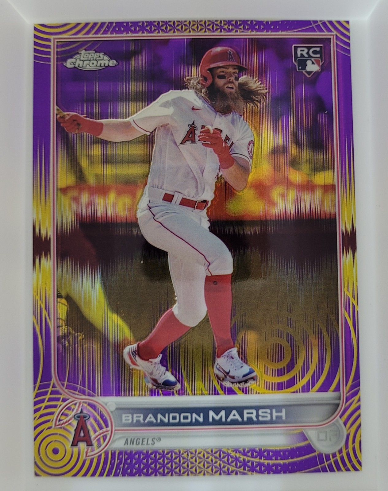 BRANDON MARSH RC 2022-23 TOPPS CHROME SONIC ROOKIE PURPLE YELLOW RC /299 