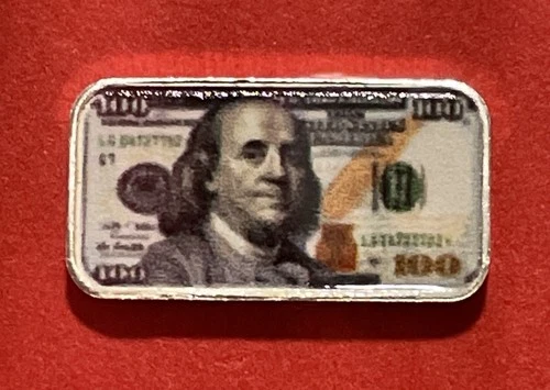 Fine Silver Mini $100 Bill, 1 Gram Solid .999% Pure Silver!