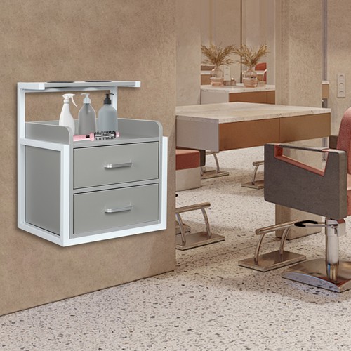 Salon Wall Cabinet 2 Drawers Wall Mounted Salon Storage Cabinet for Barber Store - Bild 10 von 15
