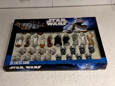 Star Wars 3D Chess Game 2012 Complete w/ Box All 32 Pieces Rare Lucasfilm