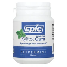 Xylitol Gum, Sugar Free, Peppermint, 50 Pieces