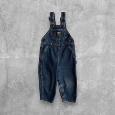 Vintage OshKosh B'Gosh Toddler 2T Dark Wash Denim Overalls Made in USA