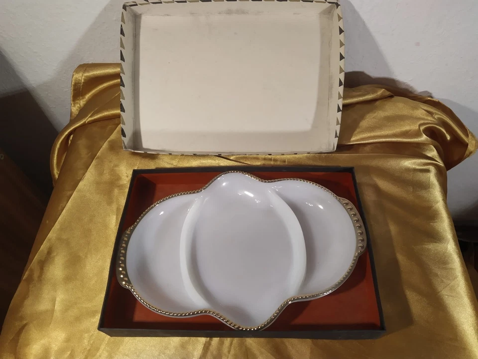 Opalglas Servierplatte Anchor Hocking Corp. OHIO Fire King Ware USA Wohnkultur - Bild 3 von 4