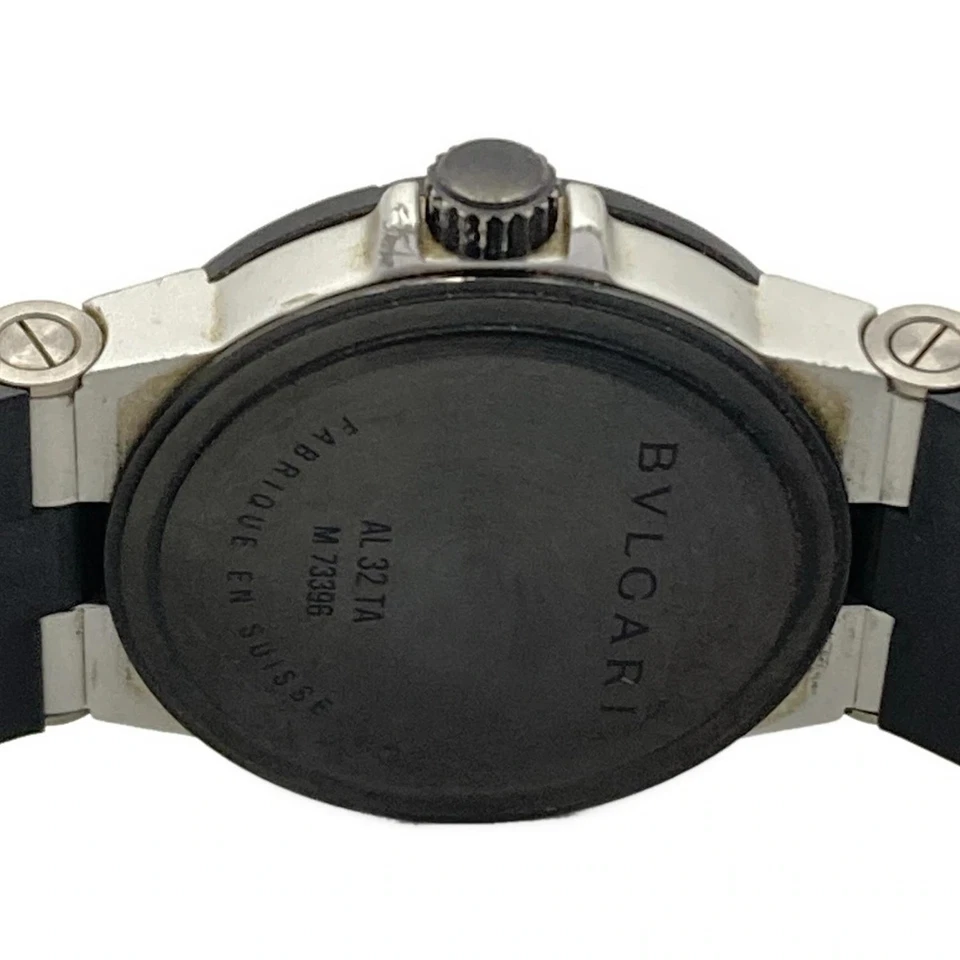 Auth BVLGARI Aluminum AL32TA M***** Black Silver Unisex Wrist Watch - Image 4 of 4
