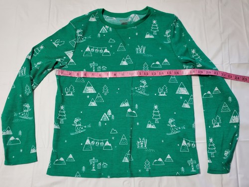 Wondershop Kids Pajama Top Christmas Size 14 (XL) Polyester Sleepware Green - Picture 3 of 4