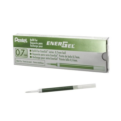 Pentel Refill Ink for EnerGel RTX Retractable Gel Pen, 12 0.7mm, Lime Green