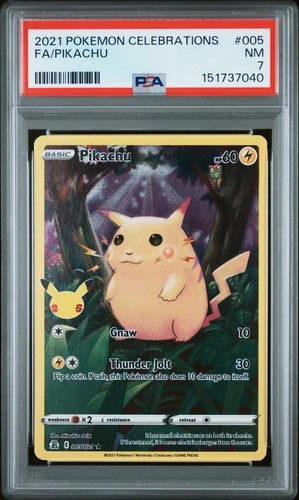 2021 POKEMON CELEBRATIONS #005 FULL ART/PIKACHU PSA 7