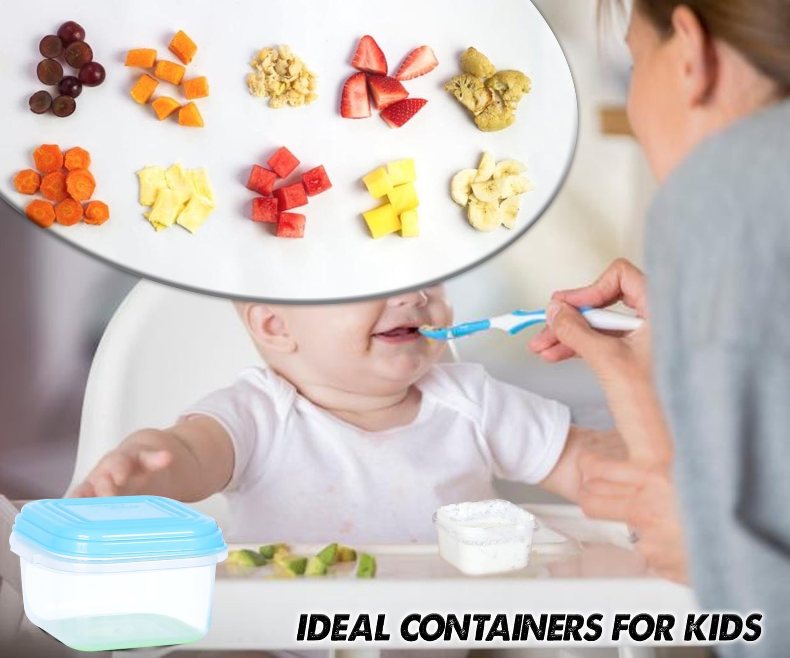 Arsuk Baby Food Containers 4Oz/120ml - Baby Snack Containers - Reusabl