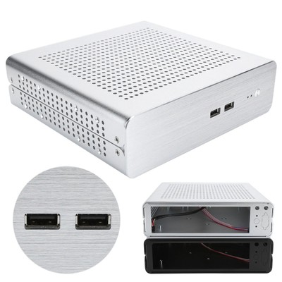 G60S HTPC Chassis Full Aluminum DCATX Power Supply MiniITX Case For Desktop NEW