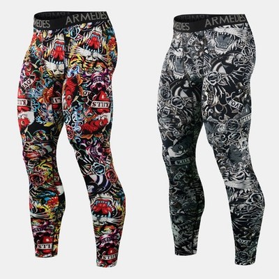 ARMEDES Men s Compression Tatoo Leggings 161 | Korean Activewear | Base Layer