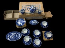 Vintage Blue Willow Childs Tea Set 26-Piece Japan in Original Little Hostess Box