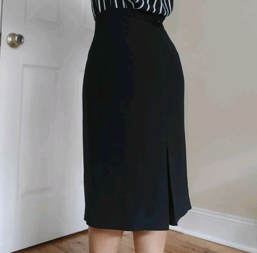 Falda Garfield and Marks Talla 6 o Pequeña Monque Lápiz Cremallera Recta Negra Midi Foto 2 de 4