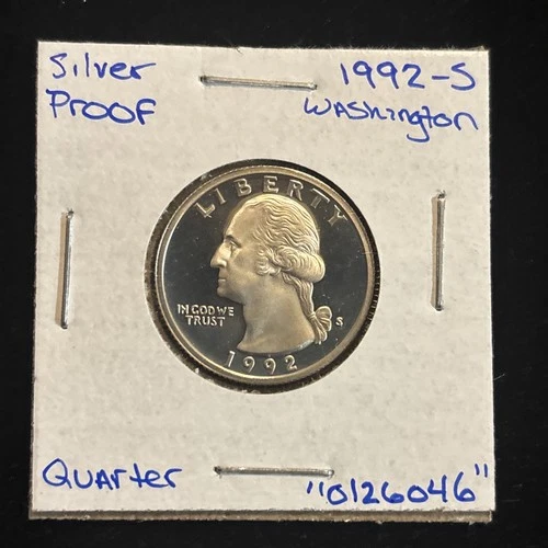 1992 S Washington Quarter “0126046” 25 Cents Silver Proof United States 25C