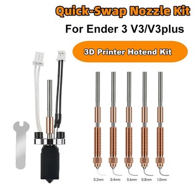 0.2-0.8 Quick-swap Nozzle Hotend Kit For Ender 3 V3/V3plus 3D Printer Accessory