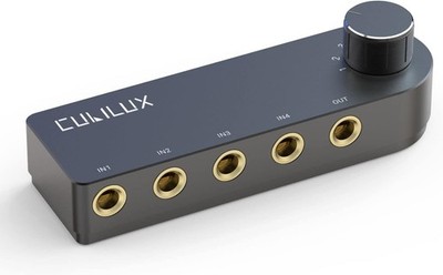 Cubilux Bidirectional 4-Channel 6.35mm Audio Selector, Black, Signal Selector 